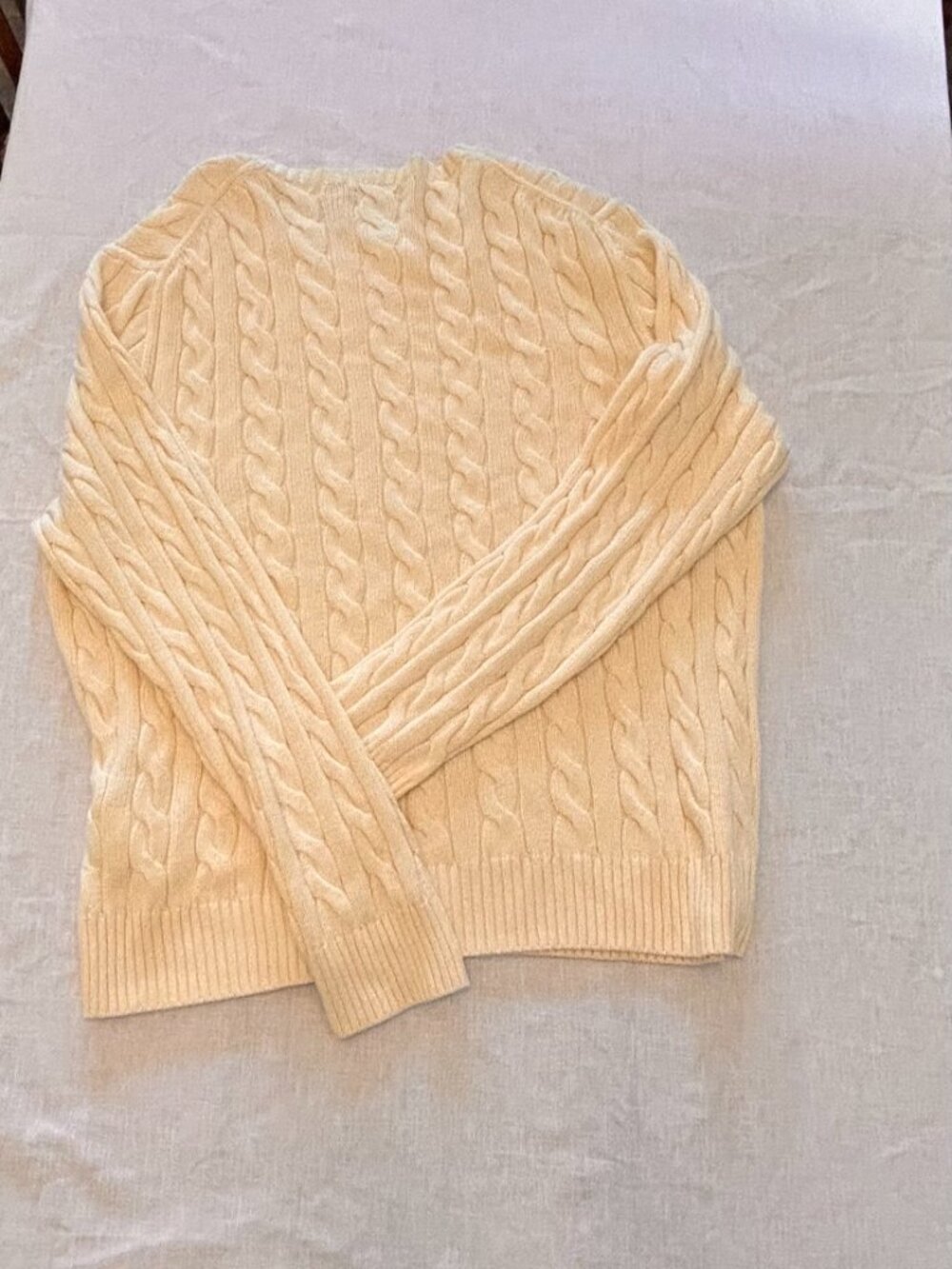 Polo Ralph Lauren men's sweater XXL ivory color cotton knit #preppy #classicfall - Picture 2 of 7